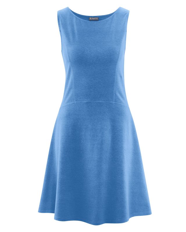 HempAge - Kender/Pamut Nyári Jersey Ruha Slim Fit - Oceánkék - Image 2