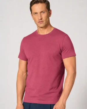 HempAge - Slim fit kender/biopamut férfi póló - gránátvörös