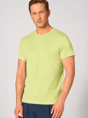 HempAge - Slim fit kender/biopamut férfi póló - pasztell zöld