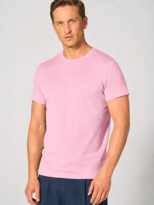 HempAge - Slim fit kender/biopamut férfi póló - rózsaszín