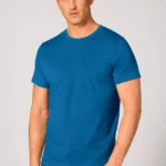Slim fit férfi kenderpóló – kék