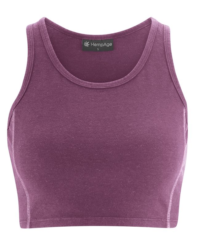 HempAge - Basic Jóga Felső Kender/BioPamut Slim Fit - lila - Image 2